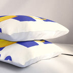 Limoncello Retro Blue Checkered Lemon Pillow Sham Gallery Image 3