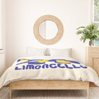 Limoncello Retro Blue Checkered Lemon Duvet Cover Gallery Image 3