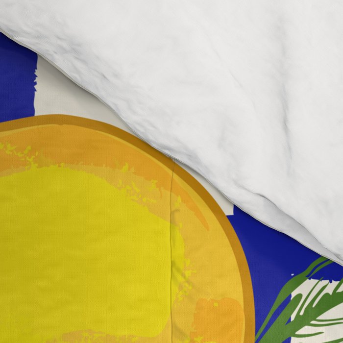 Limoncello Retro Blue Checkered Lemon Comforter Gallery Image 4