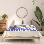 Limoncello Retro Blue Checkered Lemon Comforter Gallery Image 3