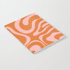 Liquid Candy Retro Swirl Abstract Pattern in Orange and Pink Notebook Gallery Image 2