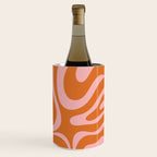 Liquid Candy Retro Swirl Abstract Pattern in Orange and Pink Wine Chiller Gallery Image 3