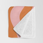 Liquid Candy Retro Swirl Abstract Pattern in Orange and Pink Throw Blanket Gallery Image 3