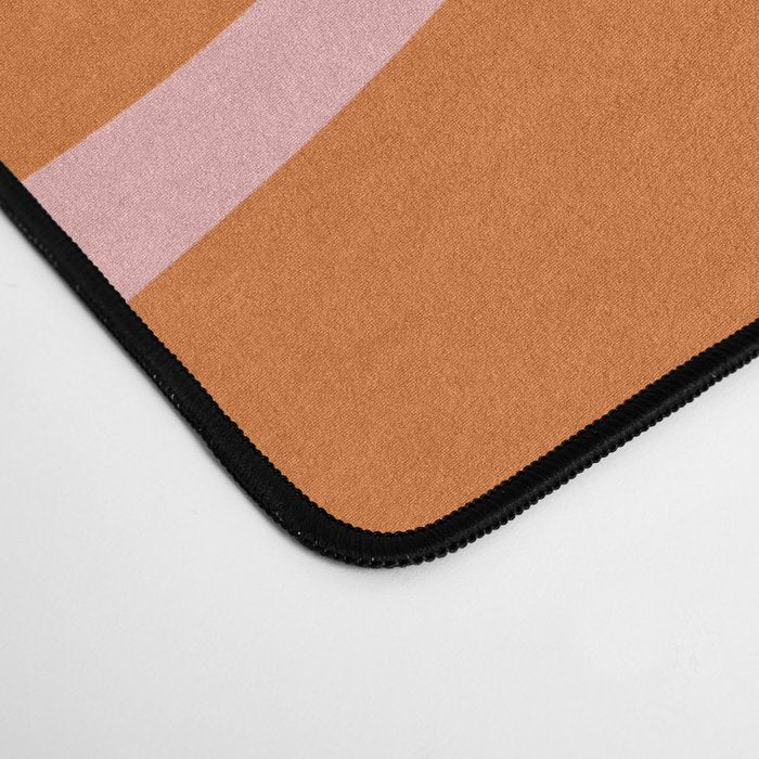 Liquid Candy Retro Swirl Abstract Pattern in Orange and Pink Desk Mat Gallery Image 4