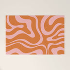 Liquid Candy Retro Swirl Abstract Pattern in Orange and Pink Welcome Mat Gallery Image 1