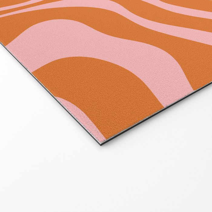 Liquid Candy Retro Swirl Abstract Pattern in Orange and Pink Welcome Mat Gallery Image 2
