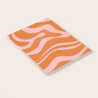 Liquid Candy Retro Swirl Abstract Pattern in Orange and Pink Notebook Gallery Image 3