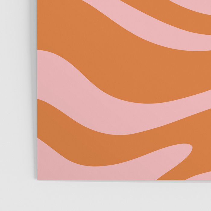 Liquid Candy Retro Swirl Abstract Pattern in Orange and Pink Poster Gallery Image 3