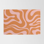 Liquid Candy Retro Swirl Abstract Pattern in Orange and Pink Rug Gallery Image 2
