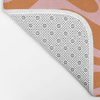 Liquid Candy Retro Swirl Abstract Pattern in Orange and Pink Bath Mat Gallery Image 2
