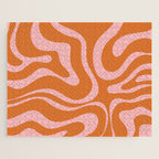 Liquid Candy Retro Swirl Abstract Pattern in Orange and Pink Jigsaw Puzzle Gallery Image 1