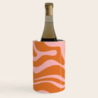 Liquid Candy Retro Swirl Abstract Pattern in Orange and Pink Wine Chiller Gallery Image 2