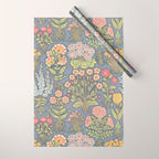 Floral Botanical Mille Fleur Pattern Wrapping Paper Gallery Image 1