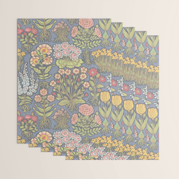 Floral Botanical Mille Fleur Pattern Wrapping Paper Gallery Image 3