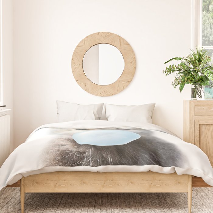 Baby Wolf Blowing Blue Bubble Gum, Baby Boy, Kids, Baby Animals Art Print by Synplus Duvet Cover Gallery Image 3