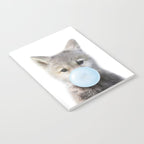 Baby Wolf Blowing Blue Bubble Gum, Baby Boy, Kids, Baby Animals Art Print by Synplus Notebook Gallery Image 2