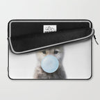 Baby Wolf Blowing Blue Bubble Gum, Baby Boy, Kids, Baby Animals Art Print by Synplus Laptop Sleeve Gallery Image 2
