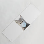 Baby Wolf Blowing Blue Bubble Gum, Baby Boy, Kids, Baby Animals Art Print by Synplus Yoga Mat Gallery Image 1