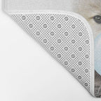 Baby Wolf Blowing Blue Bubble Gum, Baby Boy, Kids, Baby Animals Art Print by Synplus Bath Mat Gallery Image 2