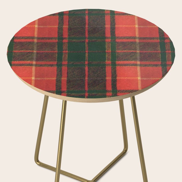 Classic Red Tartan Pattern Side Table Gallery Image 2