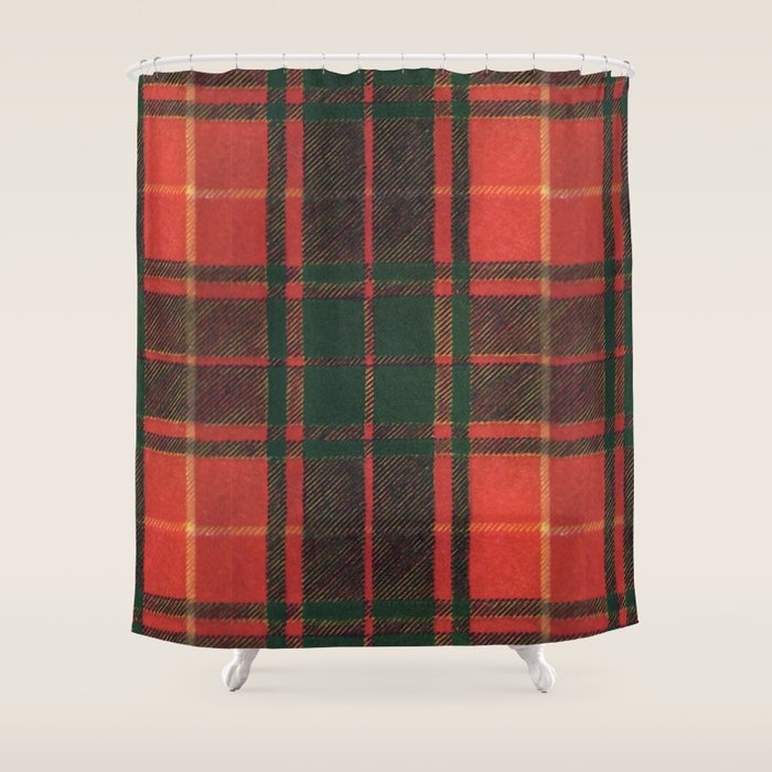 Classic Red Tartan Pattern Shower Curtain Gallery Image 1