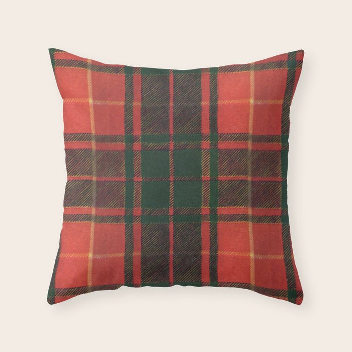 Classic Red Tartan Pattern Throw Pillow Gallery Image 6