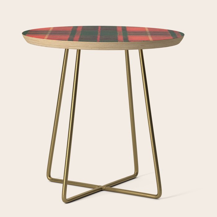 Classic Red Tartan Pattern Side Table Gallery Image 1