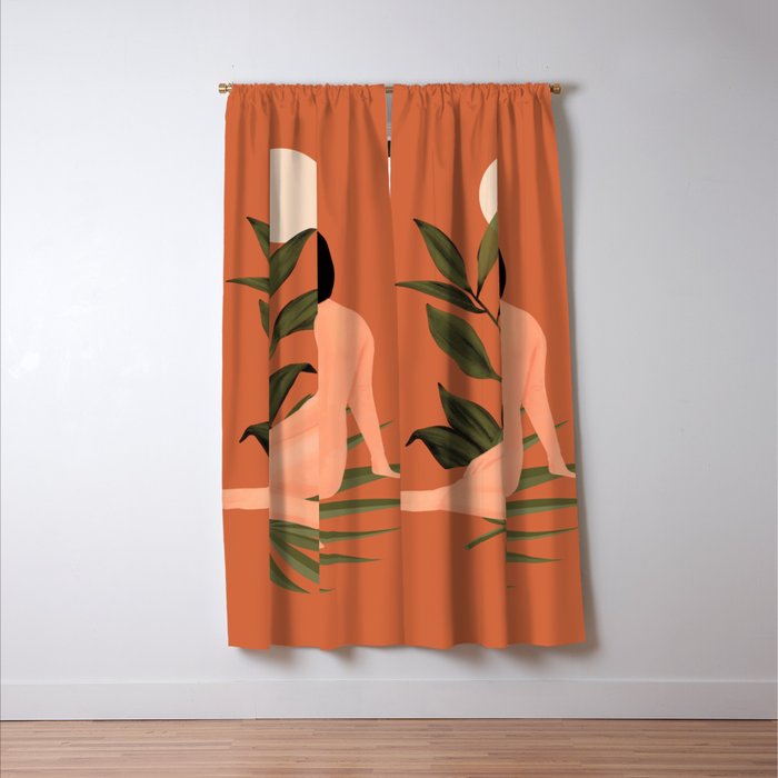 Minimal Abstract Art Nude Woman 7 Window Curtain Gallery Image 3