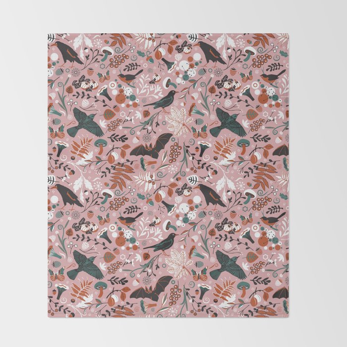 October birds Throw Blanket Gallery Image 2