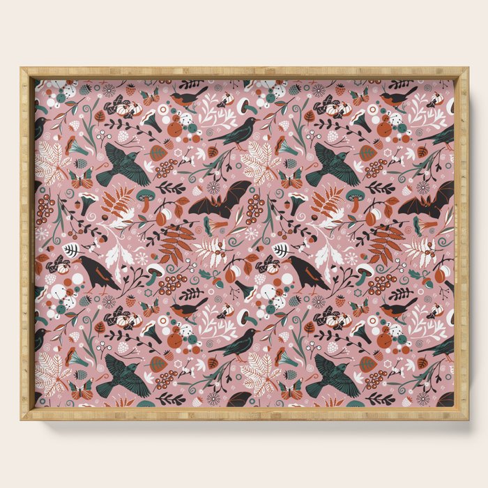 October birds Serving Tray Gallery Image 1
