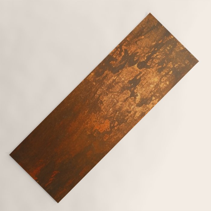 Earthy Rust Copper and Bronze Japandi Art Yoga Mat Gallery Image 1