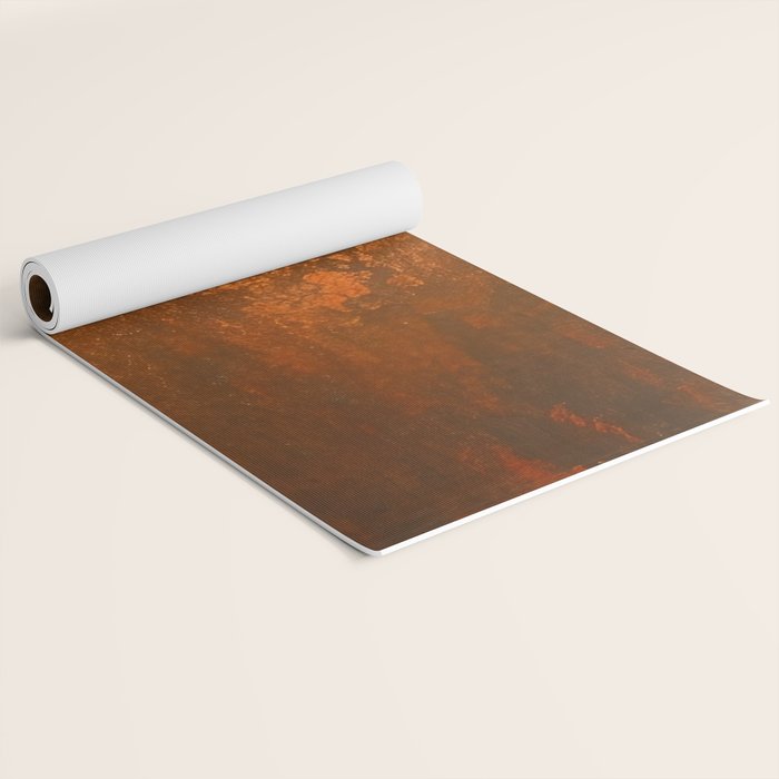 Earthy Rust Copper and Bronze Japandi Art Yoga Mat Gallery Image 2