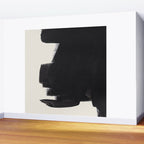 Mid Century Modern Minimalist Abstract Art Brush Strokes Black & White Ink Art Colorfield Wall Mural Gallery Image 2