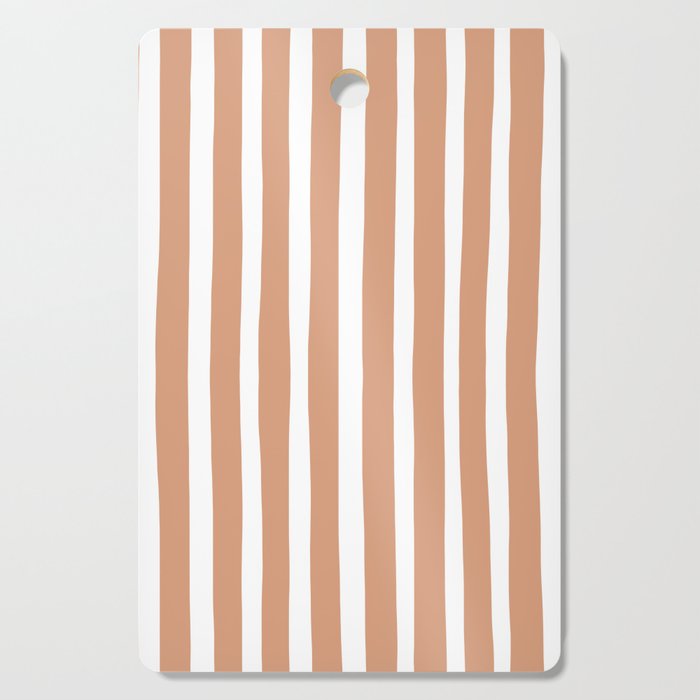 Coral Hand-Drawn Stripes Cutting Board Gallery Image 1