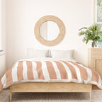 Coral Hand-Drawn Stripes Duvet Cover Gallery Image 3
