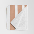 Coral Hand-Drawn Stripes Throw Blanket Gallery Image 3