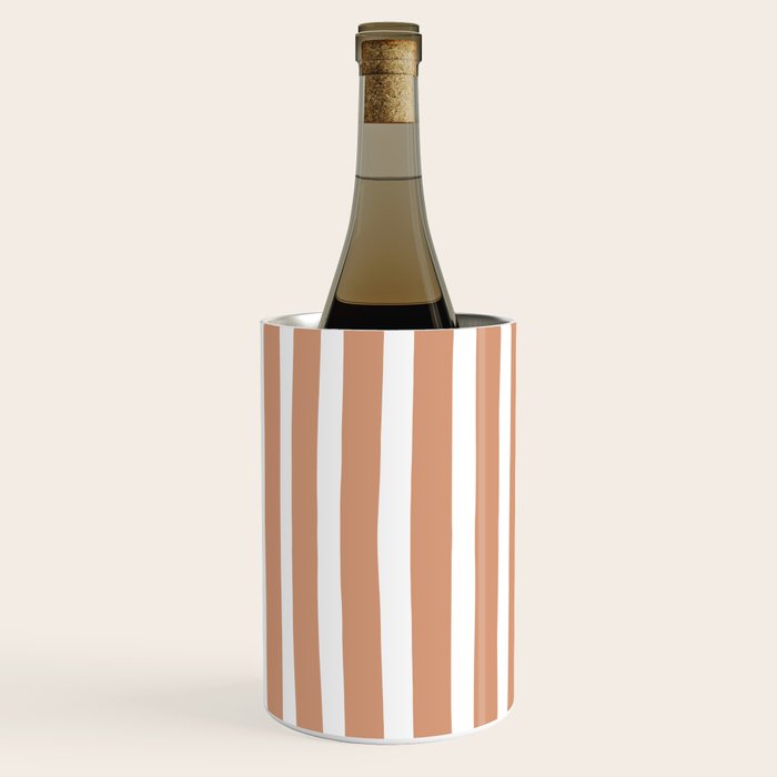 Coral Hand-Drawn Stripes Wine Chiller Gallery Image 3