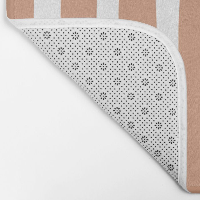 Coral Hand-Drawn Stripes Bath Mat Gallery Image 2