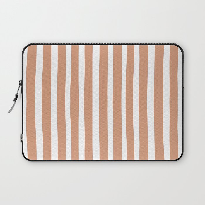 Coral Hand-Drawn Stripes Laptop Sleeve Gallery Image 1