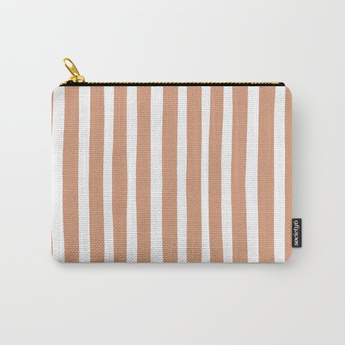 Coral Hand-Drawn Stripes Carry All Pouch Gallery Image 1