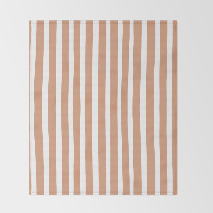 Coral Hand-Drawn Stripes Throw Blanket Gallery Image 2