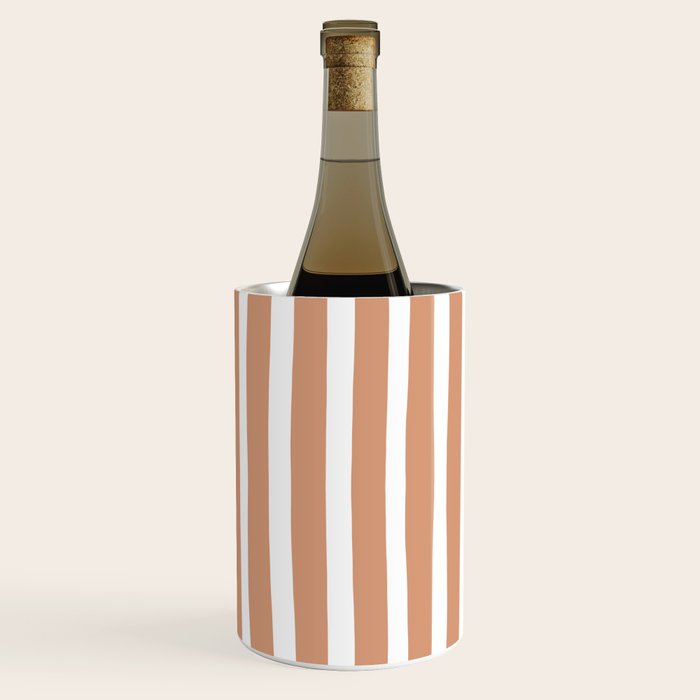 Coral Hand-Drawn Stripes Wine Chiller Gallery Image 2