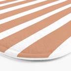 Coral Hand-Drawn Stripes Bath Mat Gallery Image 3