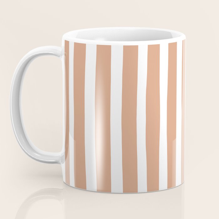 Coral Hand-Drawn Stripes Coffee Mug Gallery Image 3