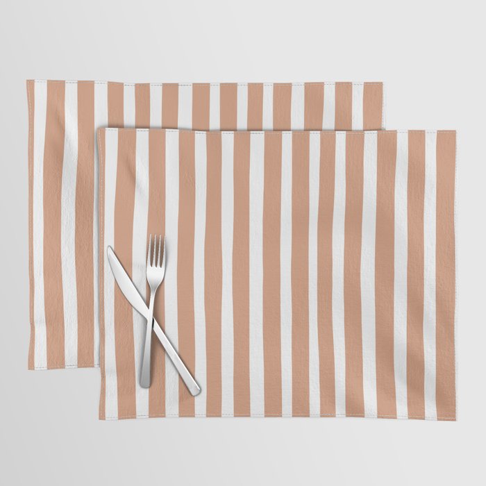 Coral Hand-Drawn Stripes Placemat Gallery Image 1