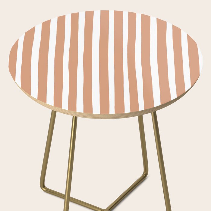 Coral Hand-Drawn Stripes Side Table Gallery Image 2