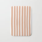 Coral Hand-Drawn Stripes Bath Mat Gallery Image 1
