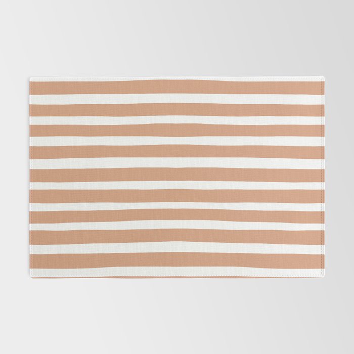 Coral Hand-Drawn Stripes Rug Gallery Image 2