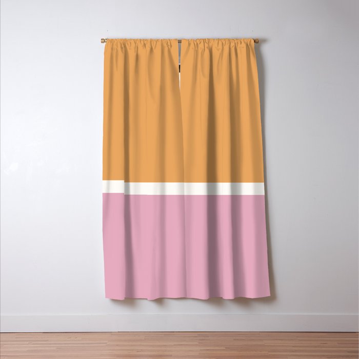 Color Block VII Orange Pink Window Curtain Gallery Image 3