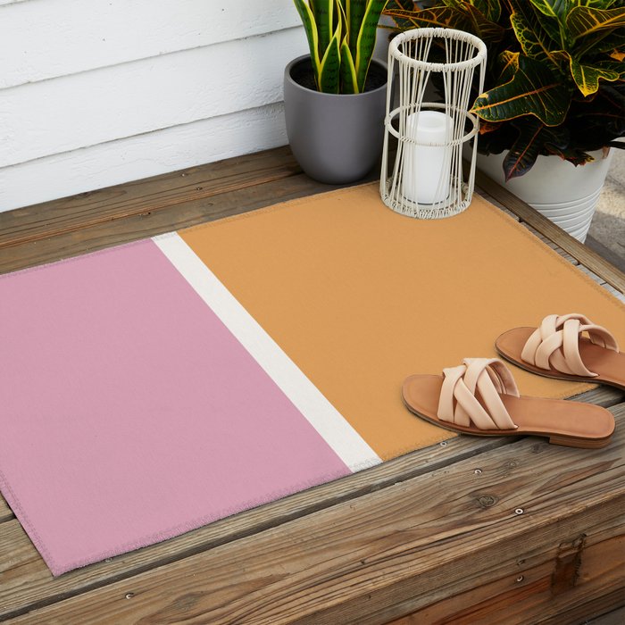 Color Block VII Orange Pink Outdoor Rug Gallery Image 2